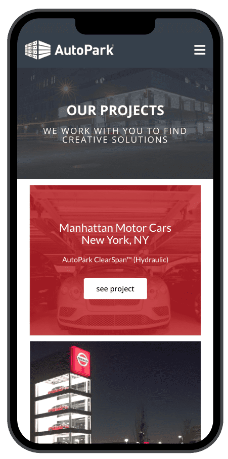 Auto park website design