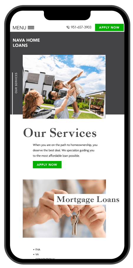 nava home loans services page
