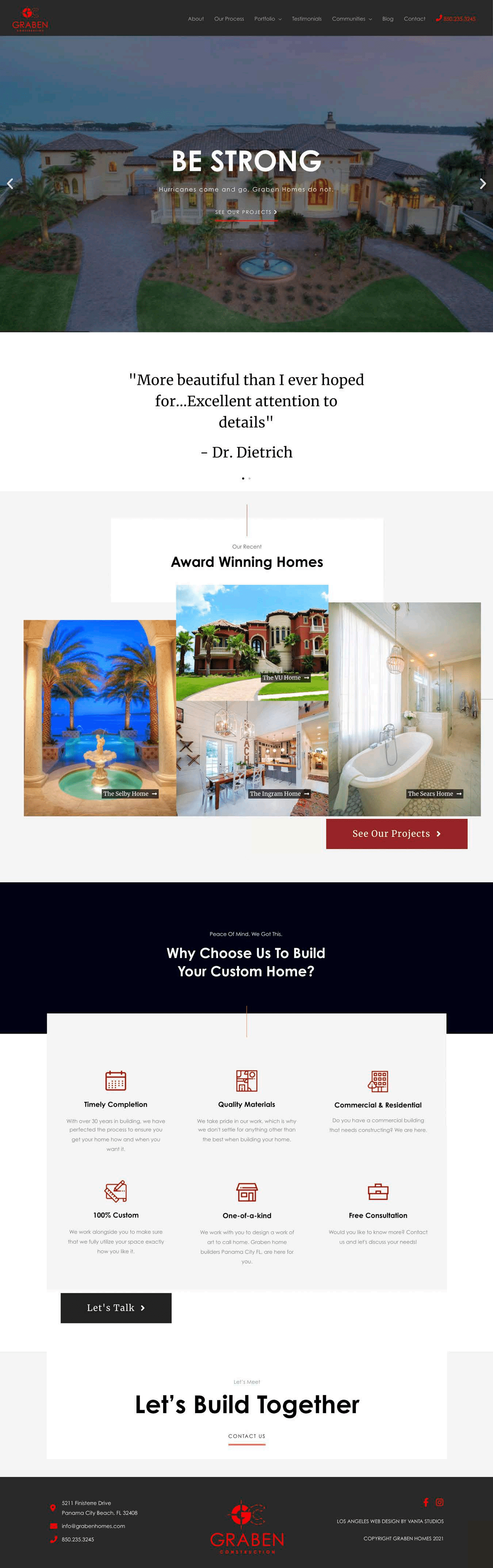 Graben Homes Web Design