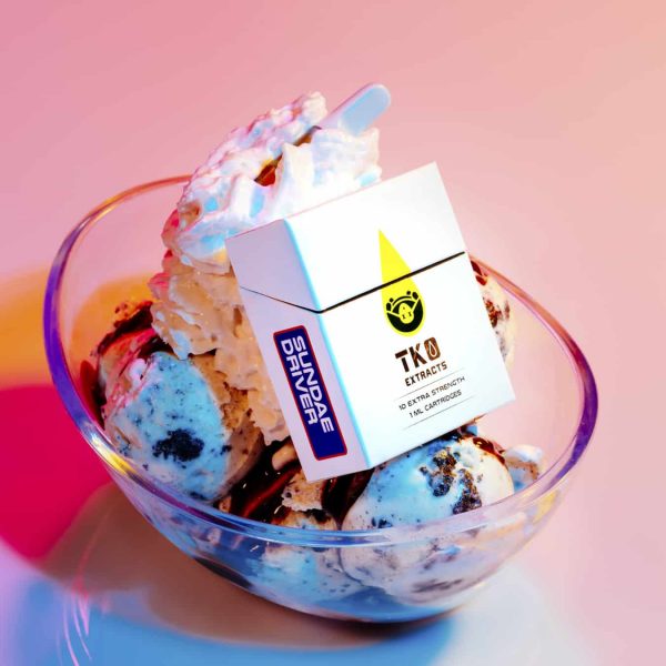 cannabis product sundae driver box putted inside ice-cream bowl